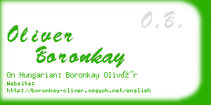 oliver boronkay business card